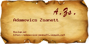 Adamovics Zsanett névjegykártya
